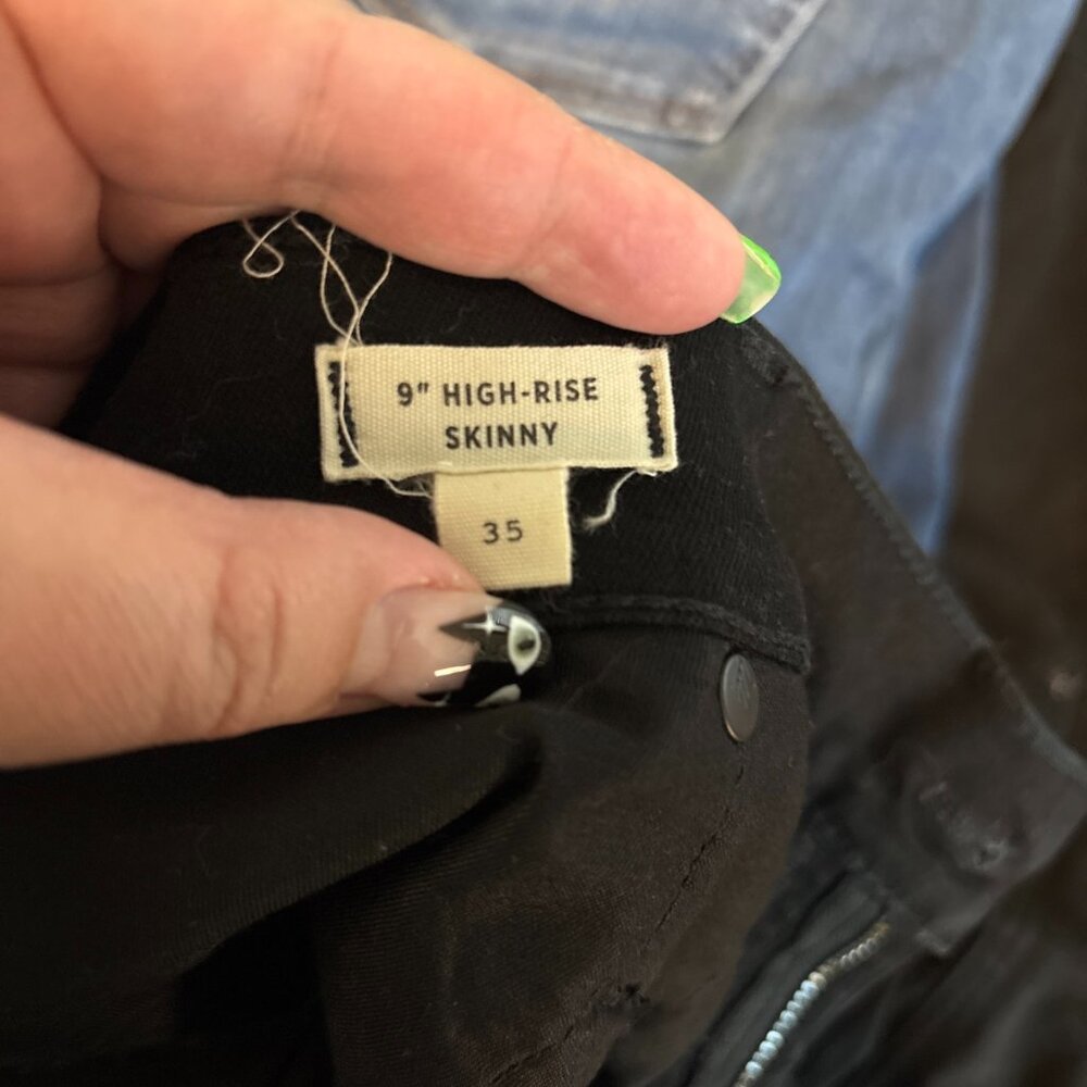 Madewell Women’s Black 9” High Rise Skinny Pants “Instacozy” Size 35